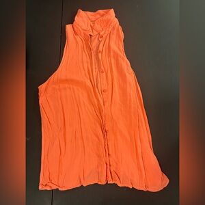 Splendid Vibrant Orange Sleeveless Blouse